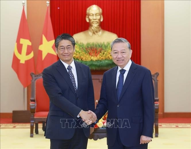 Tổng Bí thư Tô Lâm tiếp Đại sứ Nhật Bản tại Việt Nam Ito Naoki. Ảnh: Thống Nhất/TTXVN