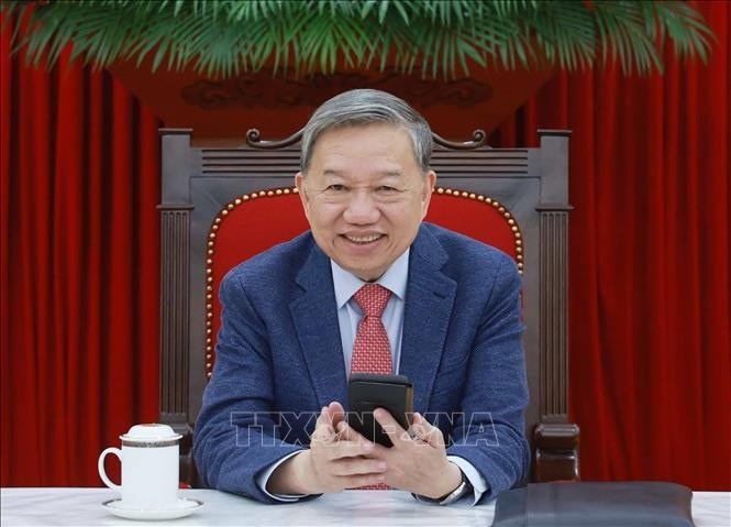 Tổng Bí thư Tô Lâm điện đàm với Tổng thống Hoa Kỳ Donald Trump. Ảnh: Thống Nhất/TTXVN