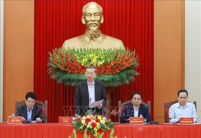 Tổng Bí thư Tô Lâm chủ trì phiên họp của Tiểu ban Văn kiện Đại hội XIV của Đảng