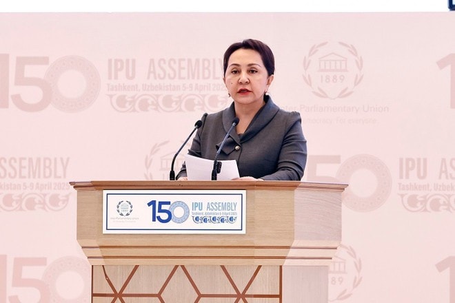President of the Senate of Uzbekistan Tanzila Narbaeva addresses the opening ceremony of the IPU-150 on April 5 evening. (Photo: VNA) President of the Senate of Uzbekistan Tanzila Narbaeva addresses the opening ceremony of the IPU-150 on April 5 evening. (Photo: VNA)
