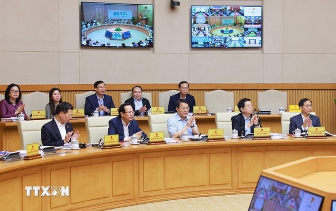 Đại diện các bộ, ngành tham dự Phiên họp Chính phủ thường kỳ tháng 3.2025.Ảnh: Dương Giang/TTXVN