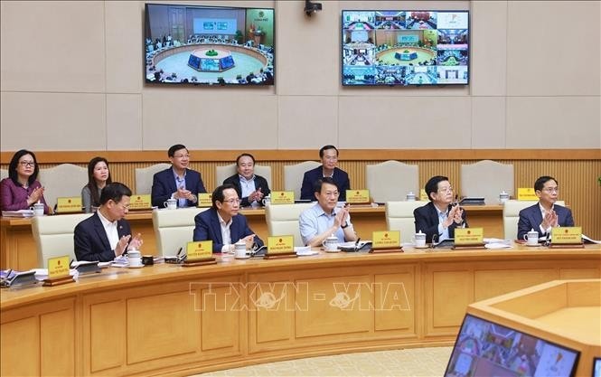 Đại diện các bộ, ngành tham dự Phiên họp Chính phủ thường kỳ tháng 3.2025. Ảnh: Dương Giang/TTXVN
