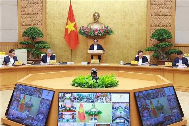 Thủ tướng Phạm Minh Chính chủ trì Phiên họp Chính phủ thường kỳ tháng 3.2025. Ảnh: Dương Giang/TTXVN