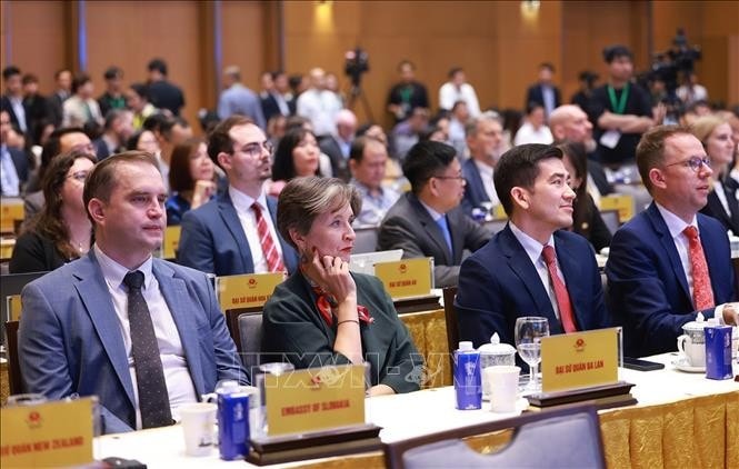 Các đại biểu dự Lễ công bố Bộ chỉ số đánh giá kết quả thực hiện các hiệp định thương mại tự do của các địa phương năm 2024. Ảnh: Dương Giang/TTXVN