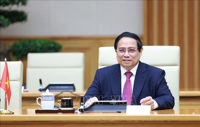 Thủ tướng Phạm Minh Chính hội đàm với Thủ tướng Tây Ban Nha Pedro Sánchez. Ảnh: Dương Giang/TTXVN