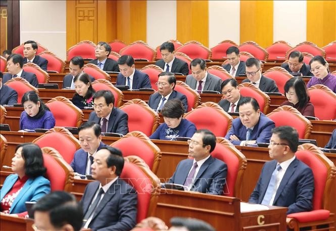 Các Ủy viên Trung ương Đảng dự Hội nghị lần thứ 11 Ban Chấp hành Trung ương Đảng khóa XIII. Ảnh: TTXVN