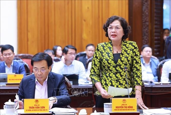 Thống đốc Ngân hàng Nhà nước Việt Nam Nguyễn Thị Hồng phát biểu. Ảnh: Dương Giang/TTXVN