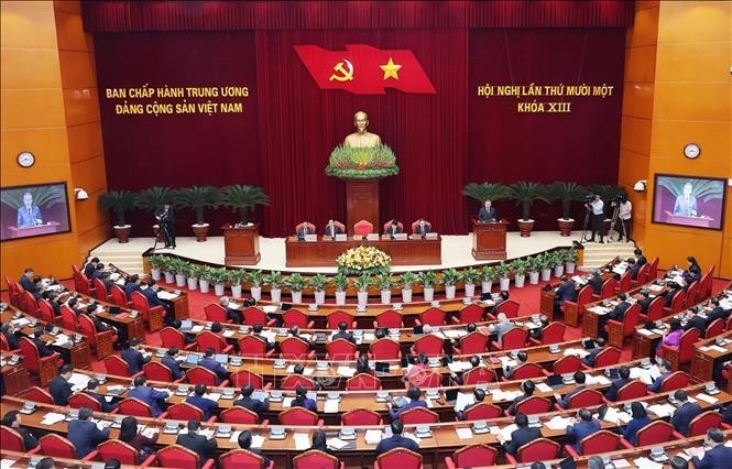 Tổng Bí thư Tô Lâm phát biểu khai mạc Hội nghị lần thứ 11 Ban Chấp hành Trung ương Đảng khóa XIII, sáng 10.4./2025. Ảnh: TTXVN