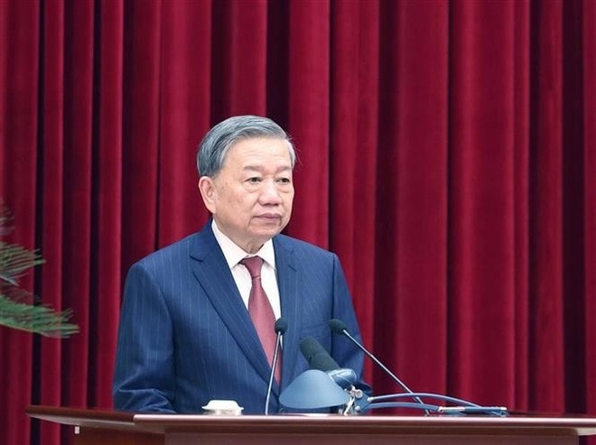 Party General Secretary To Lam addresses the closing of the 11th plenum of the 13th Party Central Committee (Photo: VNA) Party General Secretary To Lam addresses the closing of the 11th plenum of the 13th Party Central Committee (Photo: VNA)