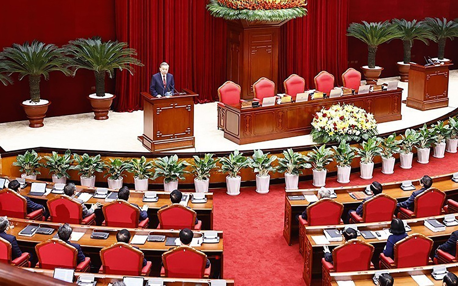 Tổng Bí thư Tô Lâm phát biểu bế mạc Hội nghị lần thứ 11 Ban Chấp hành Trung ương Đảng khóa XIII. Ảnh: Doãn Tấn-TTXVN