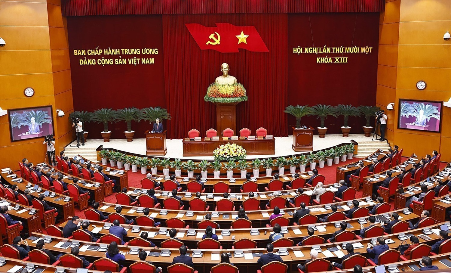 Toàn cảnh phiên bế mạc Hội nghị lần thứ 11 Ban Chấp hành Trung ương Đảng khóa XIII. Ảnh: Doãn Tấn-TTXVN