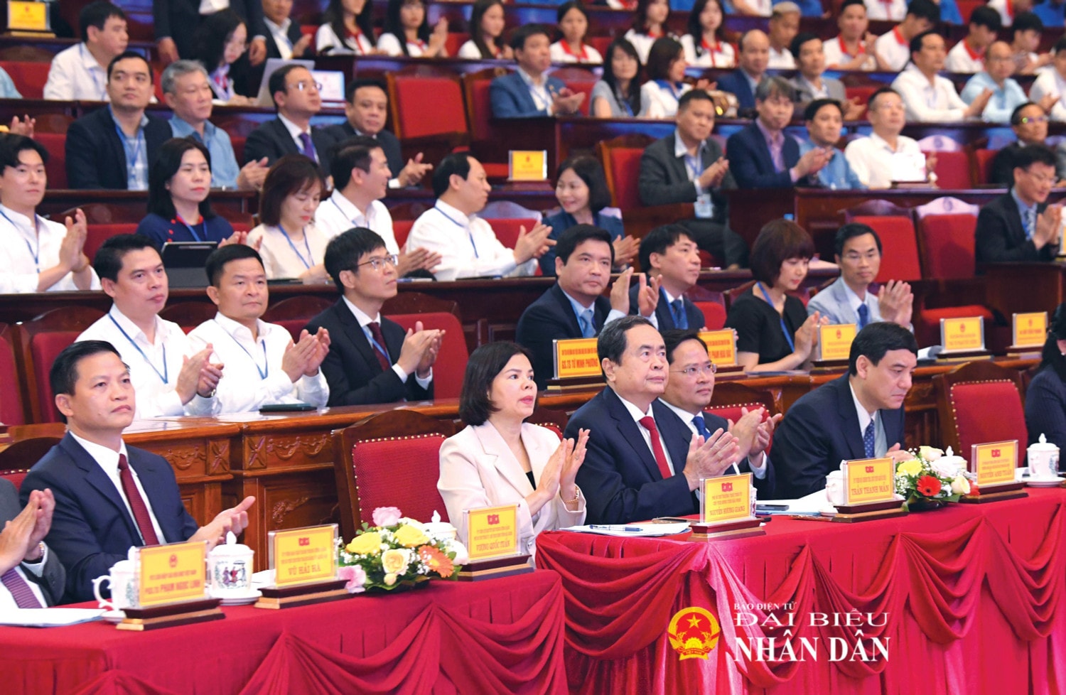 Chủ tịch Quốc hội Trần Thanh Mẫn dự Diễn đàn chính sách “Khoa học, Công nghệ, đổi mới sáng tạo và chuyển đổi số - Bắc Ninh đột phá và phát triển”. Ảnh: Lâm Hiển