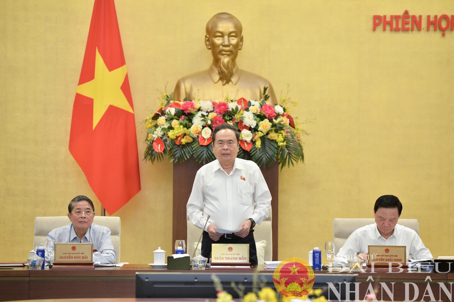 Chủ tịch Quốc hội Trần Thanh Mẫn phát biểu. Ảnh: Hồ Long
