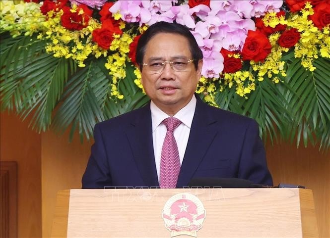 Thủ tướng Phạm Minh Chính phát biểu chỉ đạo phiên họp. Ảnh: Văn Điệp/TTXVN