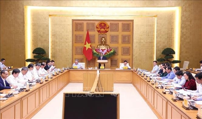 Thủ tướng Phạm Minh Chính chủ trì phiên họp. Ảnh: Văn Điệp/TTXVN