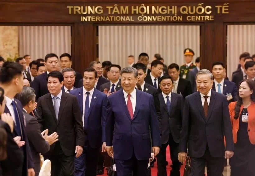 Tối 14/4, tại Hà Nội, lãnh đạo Việt Nam tổ chức tiệc chiêu đãi trọng thể chào mừng Tổng Bí thư, Chủ tịch nước Trung Quốc Tập Cận Bình. (Ảnh: TTXVN) z6506507684680-d31af5740b0b19230f8b067f760e2307.jpg