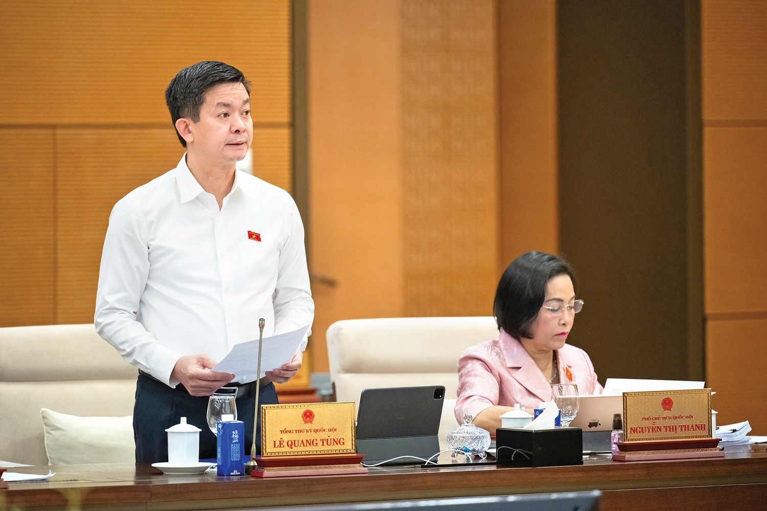 Tổng Thư ký Quốc hội, Chủ nhiệm VPQH Lê Quang Tùng phát biểu