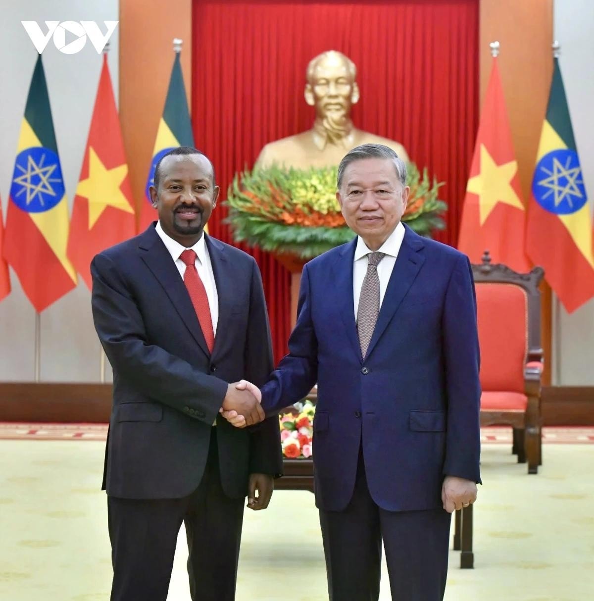 Tổng Bí thư Tô Lâm tiếp Thủ tướng Cộng hòa Dân chủ Liên bang Ethiopia Abiy Ahmed Ali.