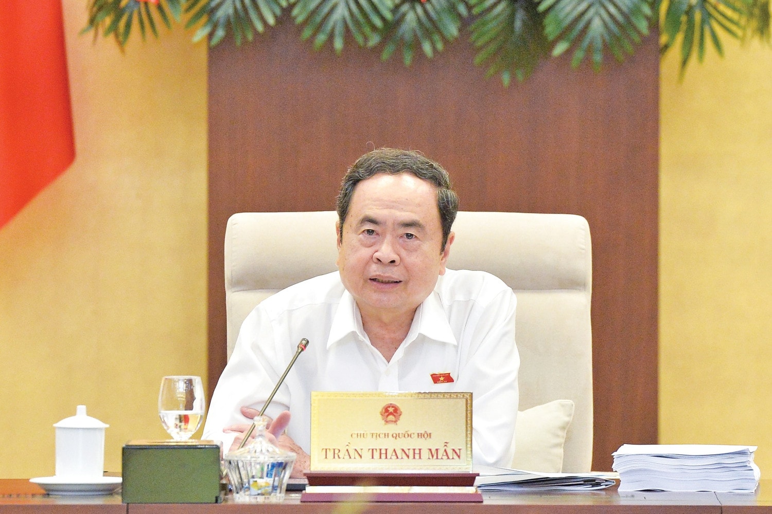 Chủ tịch Quốc hội Trần Thanh Mẫn phát biểu. Ảnh: Hồ Long
