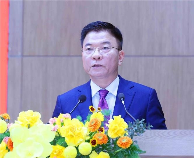 Phó Thủ tướng Lê Thành Long phát biểu tại hội nghị. Ảnh: Phương Hoa/TTXVN