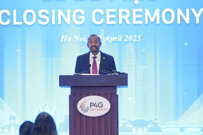 Thủ tướng Ethiopia Abiy Ahmed Ali khẳng định ủng hộ hoàn toàn Tuyên bố Hà Nội, vinh dự đảm nhận vai trò Chủ tịch Hội nghị thượng đỉnh P4G 2027. Ảnh: VGP/Nhật Bắc