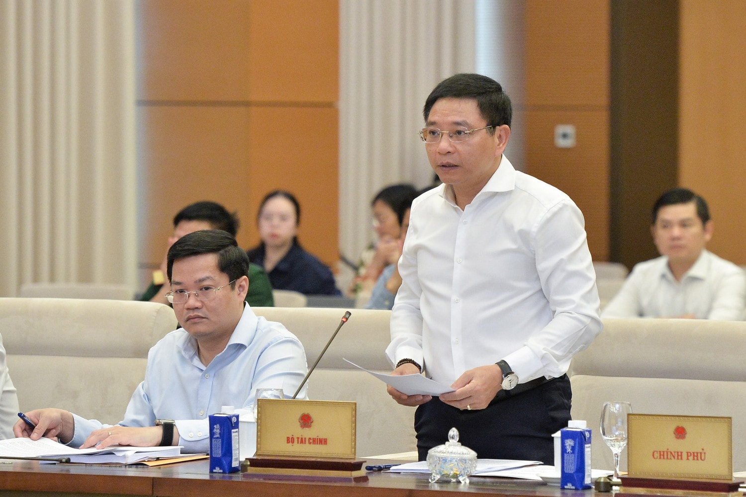 Bộ trưởng Bộ Tài chính Nguyễn Văn Thắng phát biểu