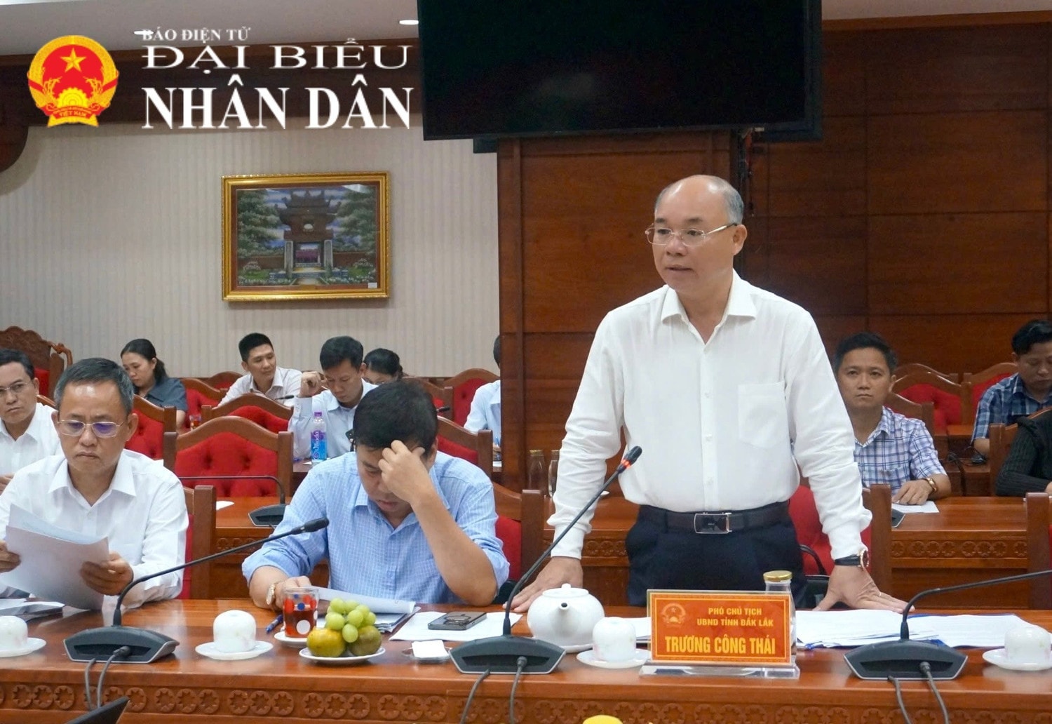 Phó Chủ tịch UBND tỉnh Đắk Lắk Trương Công Thái phát biểu