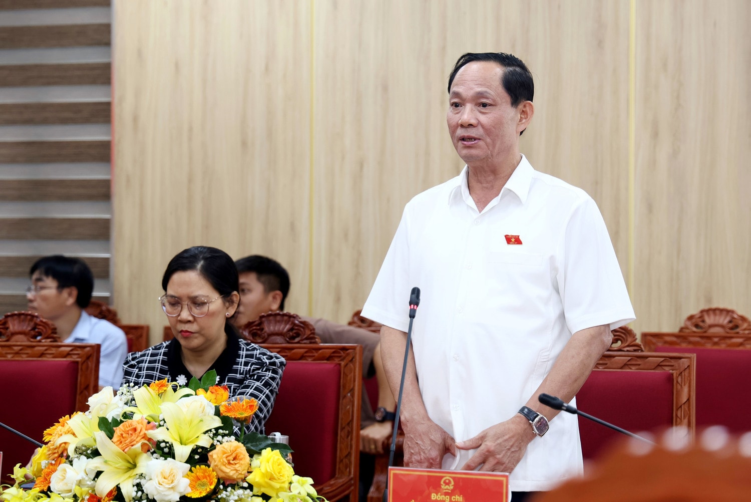 Phó Chủ tịch Quốc hội, Thượng tướng Trần Quang Phương phát biểu tại cuộc làm việc