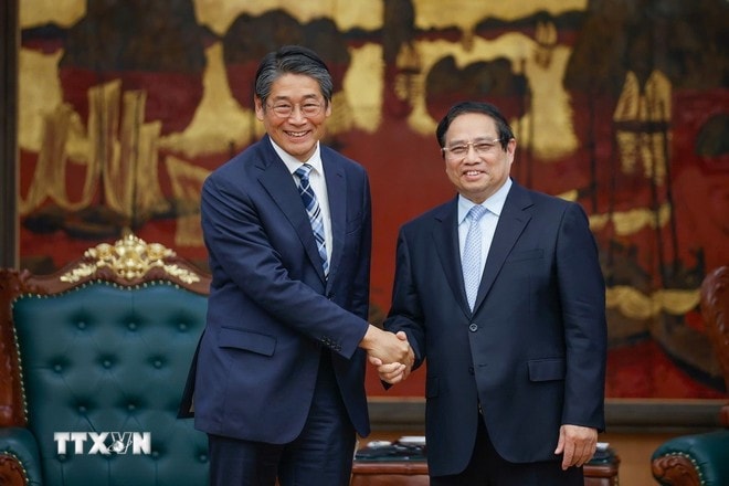 Thủ tướng Phạm Minh Chính tiếp Đại sứ Nhật Bản tại Việt Nam Ito Naoki. Ảnh: Dương Giang/TTXVN