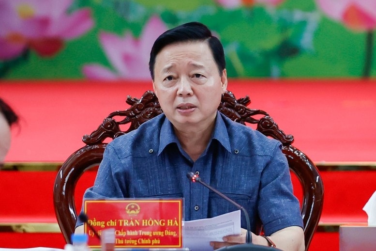 Phó Thủ tướng Trần Hồng Hà phát biểu tại cuộc họp. Ảnh: VGP/Nhật Bắc