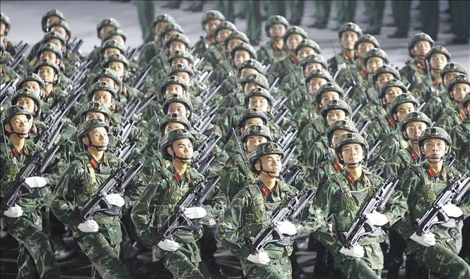 Các khối của Lực lượng Quân đội nhân dân tham gia Tổng hợp luyện diễu binh, diễu hành lần thứ hai. Ảnh: Thanh Vũ/TTXVN