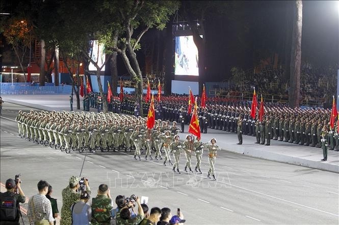 Các khối của Lực lượng Quân đội nhân dân tham gia Tổng hợp luyện diễu binh, diễu hành lần thứ hai. Ảnh: Thanh Vũ/TTXVN