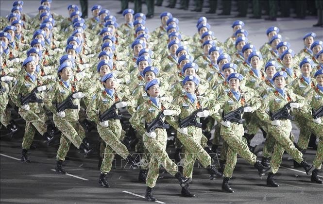Các khối của Lực lượng Quân đội nhân dân tham gia Tổng hợp luyện diễu binh, diễu hành lần thứ hai. Ảnh: Thanh Vũ/TTXVN