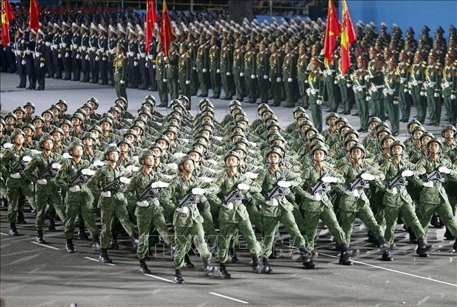 Các khối của Lực lượng Quân đội nhân dân tham gia Tổng hợp luyện diễu binh, diễu hành lần thứ hai. Ảnh: Thanh Vũ/TTXVN
