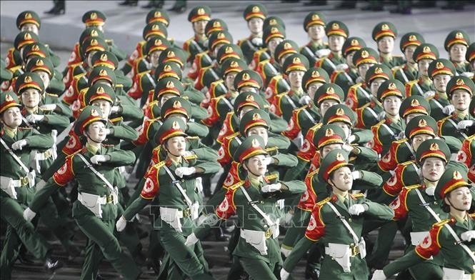 Các khối của Lực lượng Quân đội nhân dân tham gia Tổng hợp luyện diễu binh, diễu hành lần thứ hai. Ảnh: Thanh Vũ/TTXVN