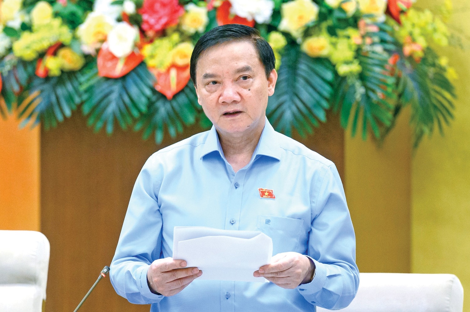 Phó Chủ tịch Quốc hội Nguyễn Khắc Định điều hành nội dung. Ảnh: Hồ Long