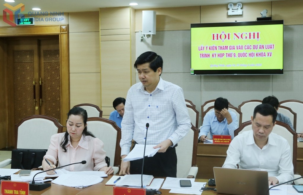 Đại diện Sở Nội vụ góp ý vào dự thảo luật tại hội nghị