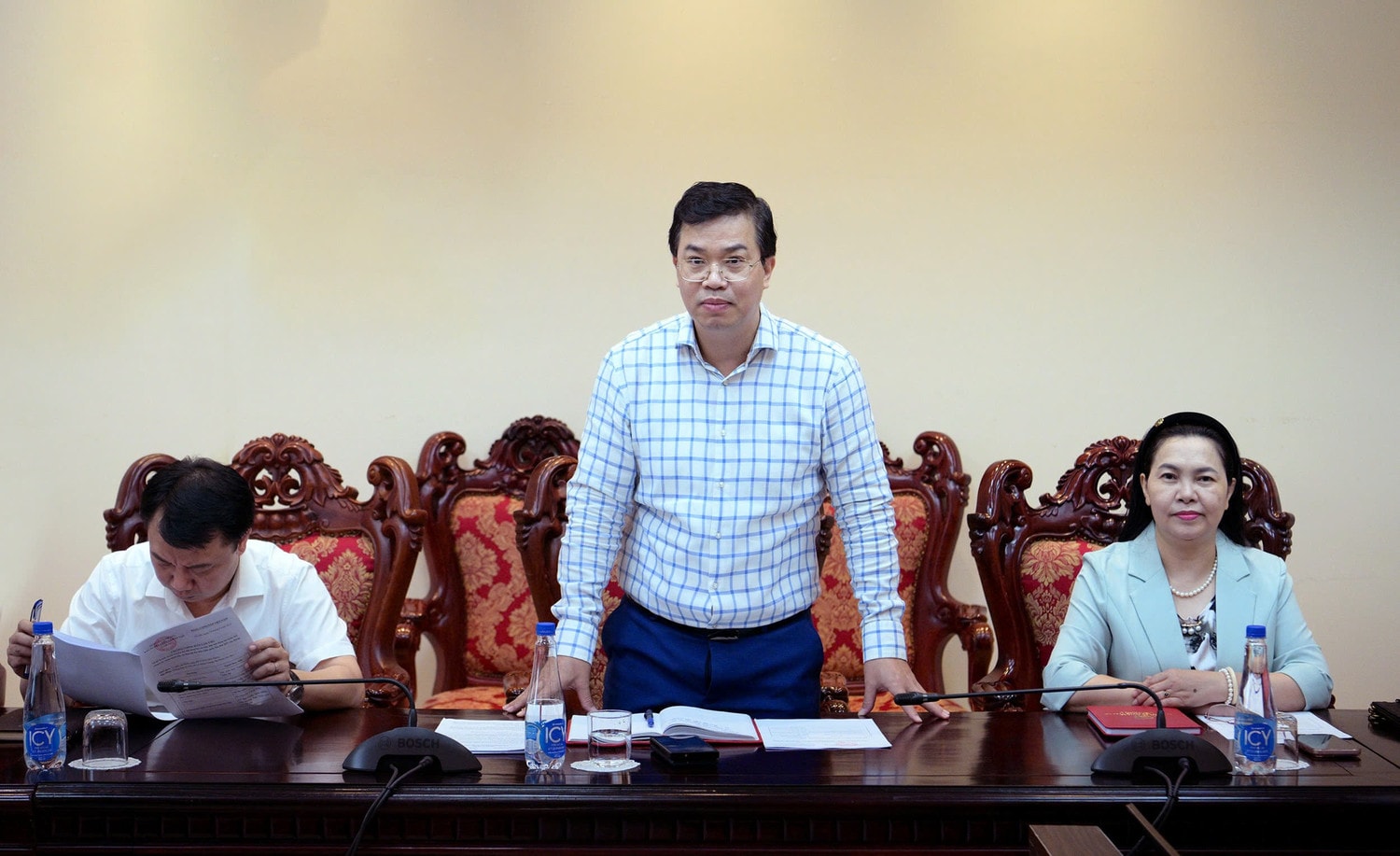 Phó Trưởng Ban Tuyên giáo và Dân vận, Đảng ủy Quốc hội Nguyễn Trung Hiếu phát biểu
