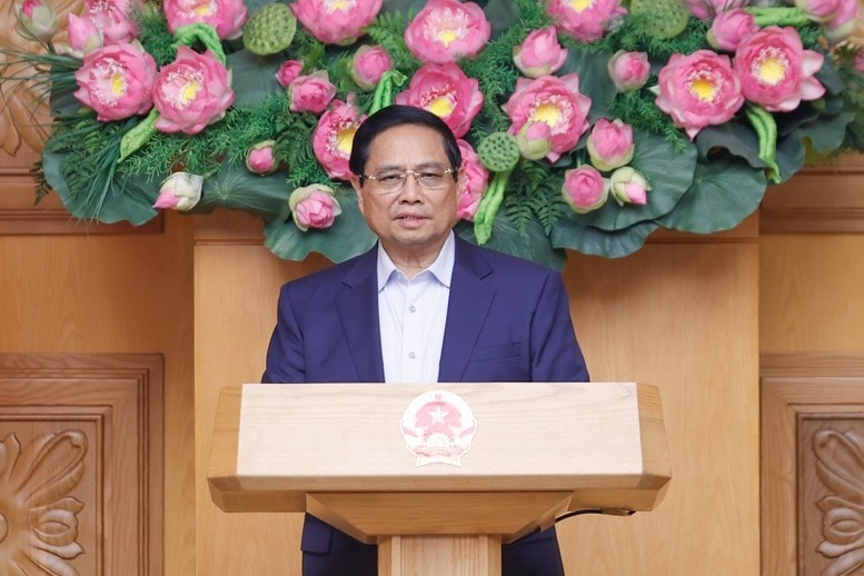 Thủ tướng Phạm Minh Chính phát biểu tại phiên họp với Hội đồng Tư vấn chính sách vừa được thành lập. Ảnh: VGP/Nhật Bắc