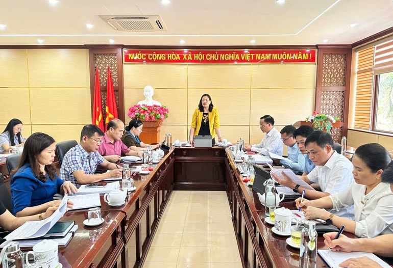 Phó Chủ tịch Thường trực HĐND tỉnh Bắc Kạn Trần Thị Lộc chủ trì cuộc làm việc. Ảnh: Đình Văn