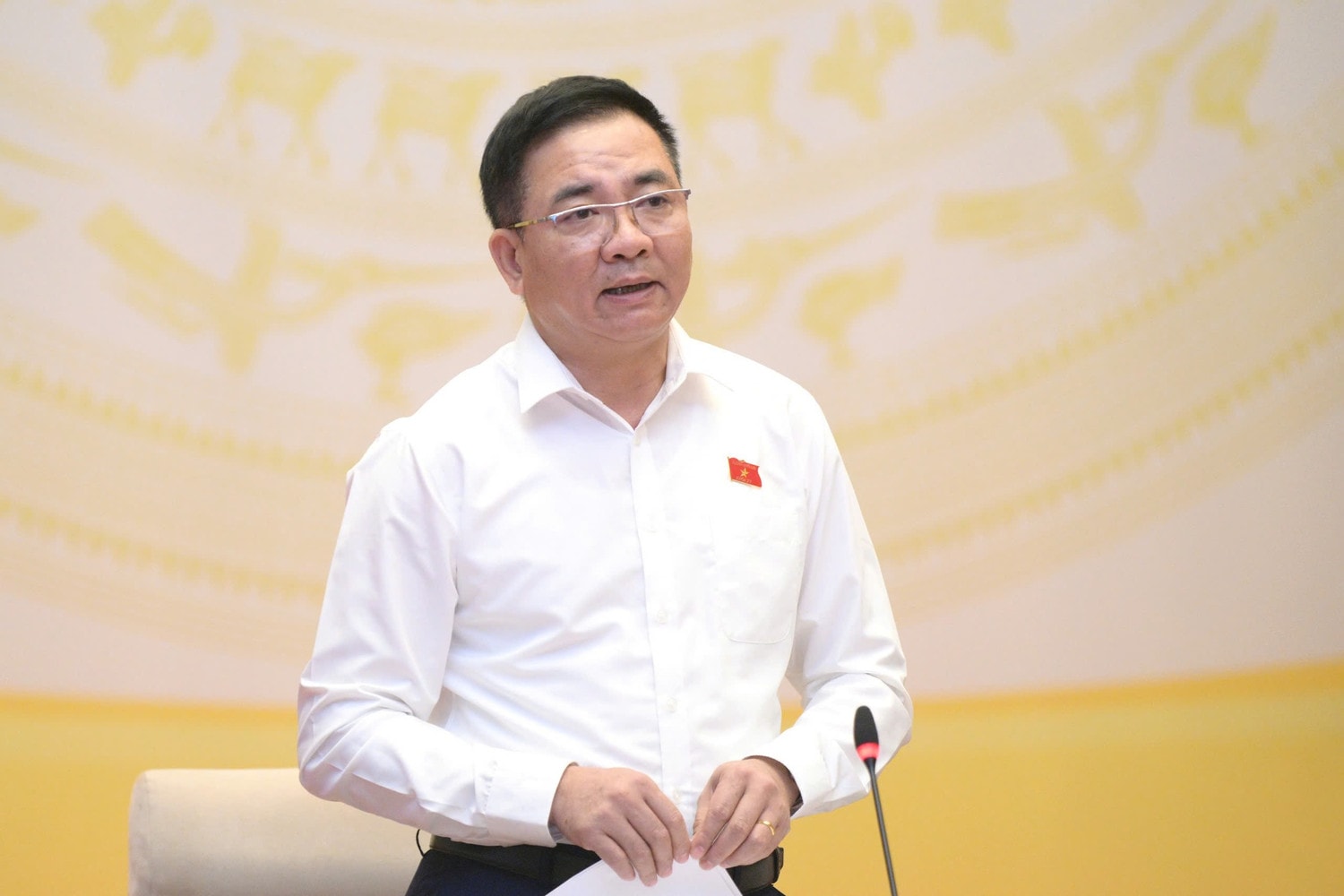Phó Chủ nhiệm Ủy ban Quốc phòng, An ninh và Đối ngoại, Trung tướng Nguyễn Minh Đức phát biểu