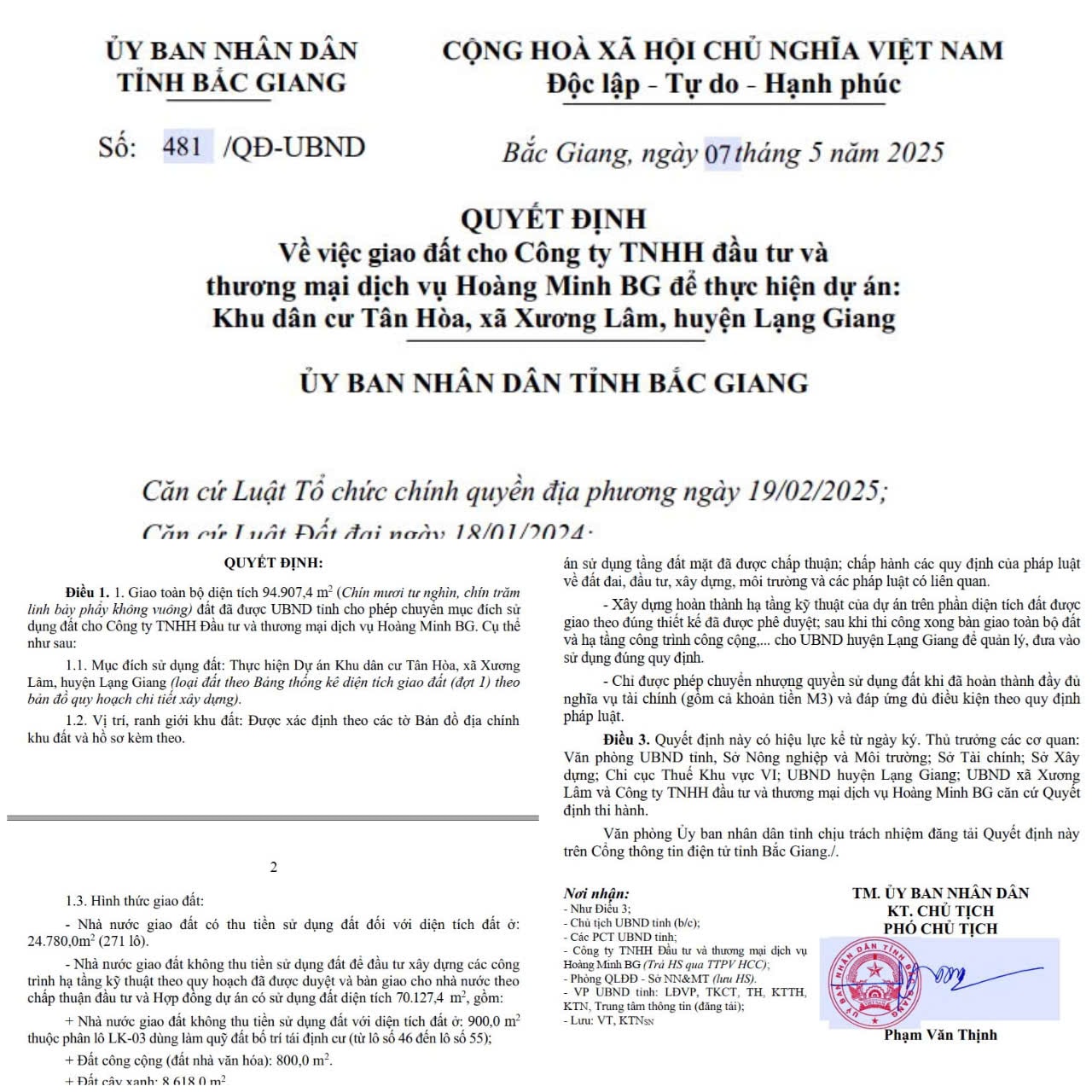 công ty Hoàng Minh BG