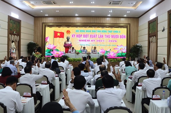 Quang cảnh Kỳ họp đột xuất lần thứ 14, HĐND tỉnh Đồng Tháp. Ảnh CTTĐT Đồng Tháp