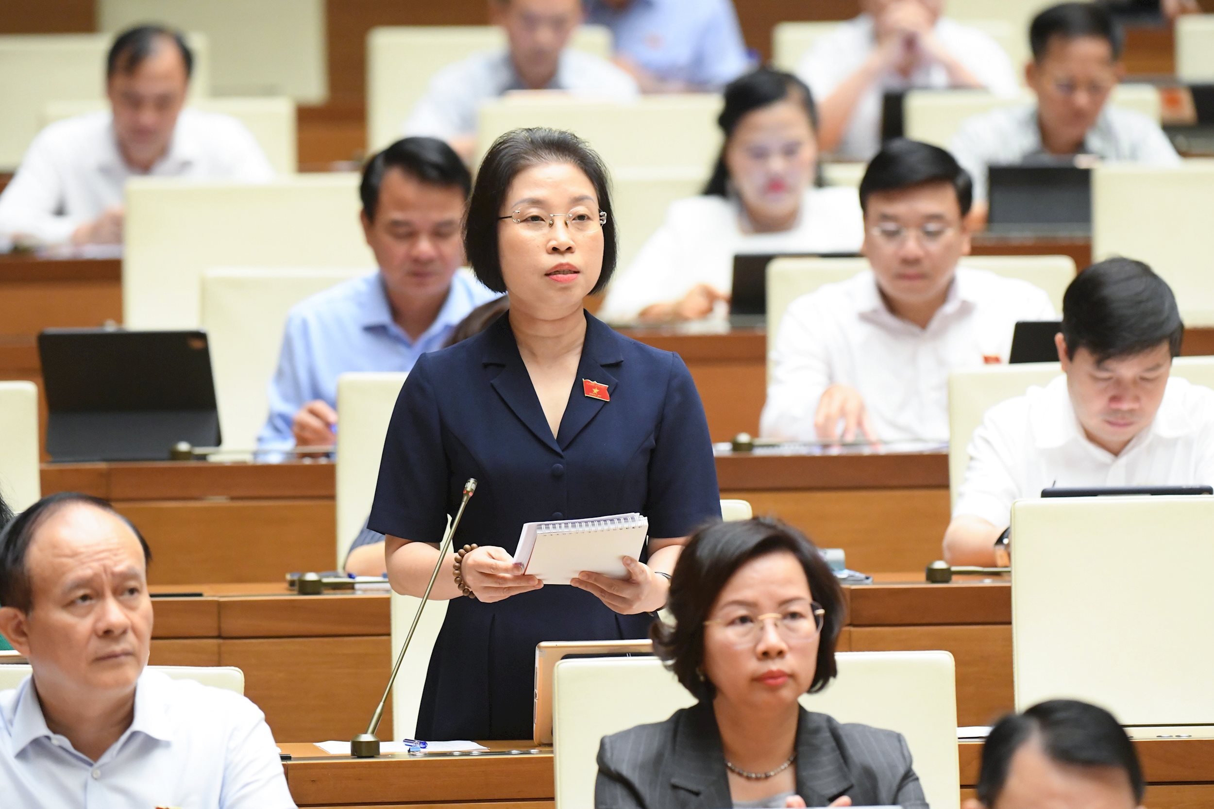 ĐBQH Phạm Thị Thanh Mai (Hà Nội) phát biểu. Ảnh: Lâm Hiển