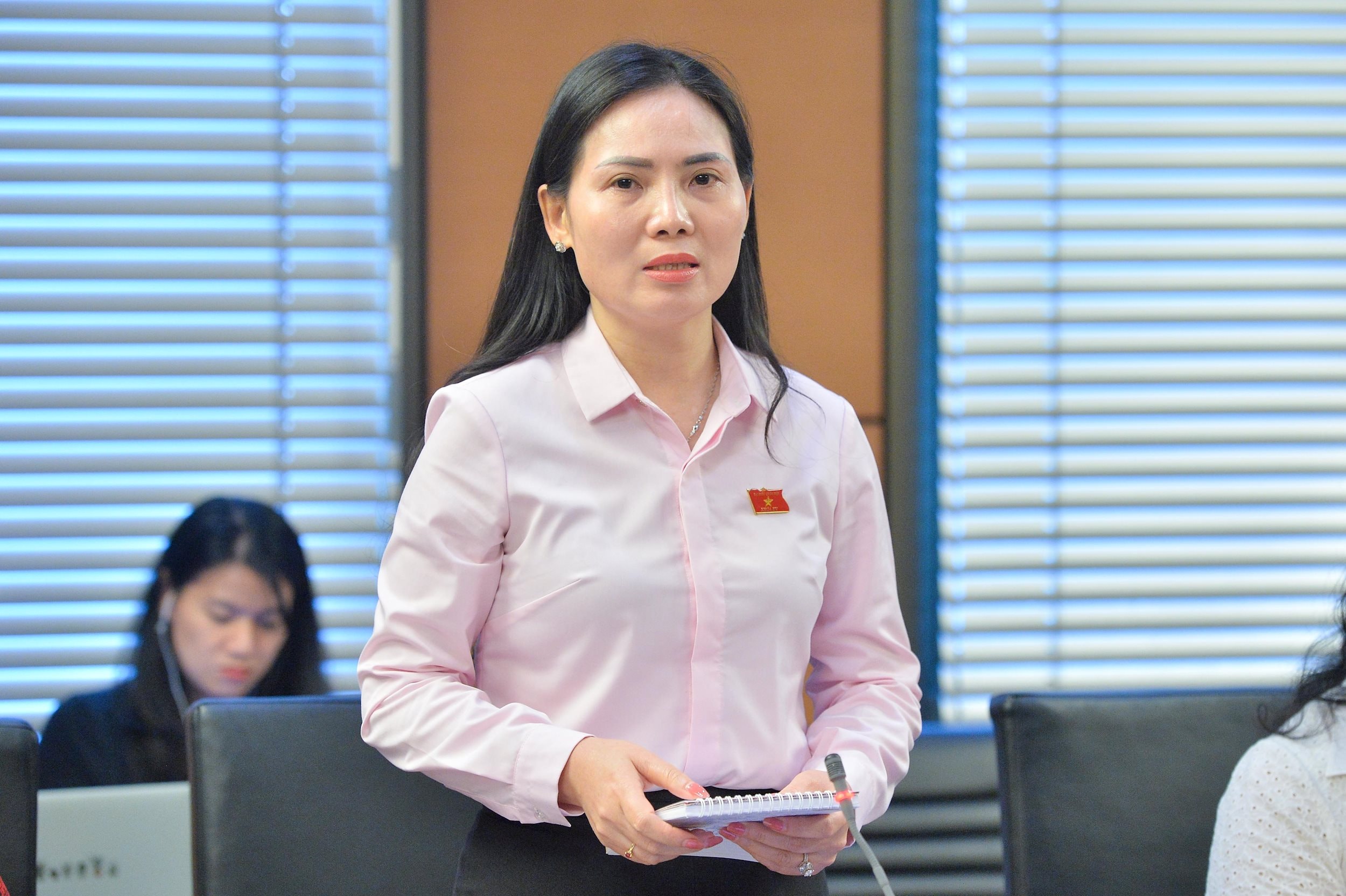 ĐBQH Âu Thị Mai (Tuyên Quang) phát biểu. Ảnh: Hồ Long