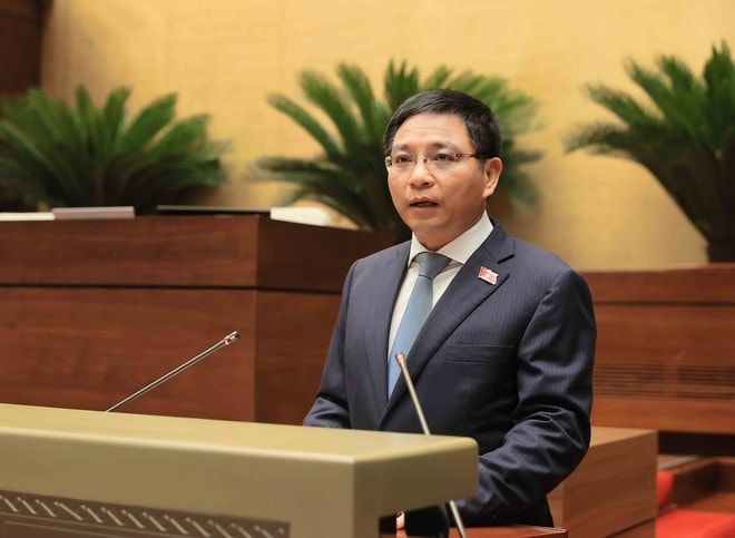 Minister of Finance Nguyen Van Thang speaks at the meeting. (Photo: VNA) thd.jpg