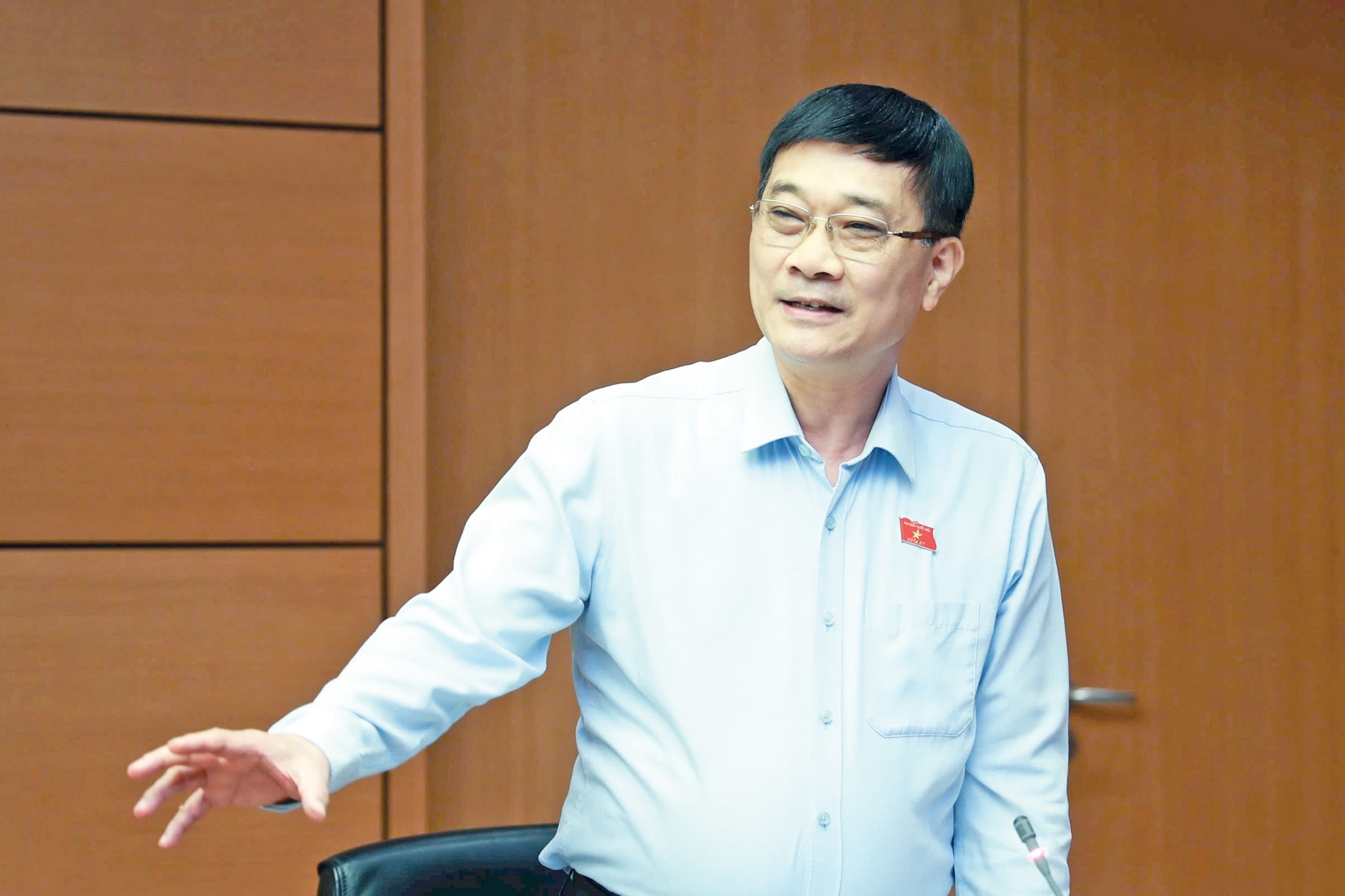 Phó Chủ tịch Quốc hội Vũ Hồng Thanh phát biểu tại phiên thảo luận. Ảnh: Trọng Quỳnh