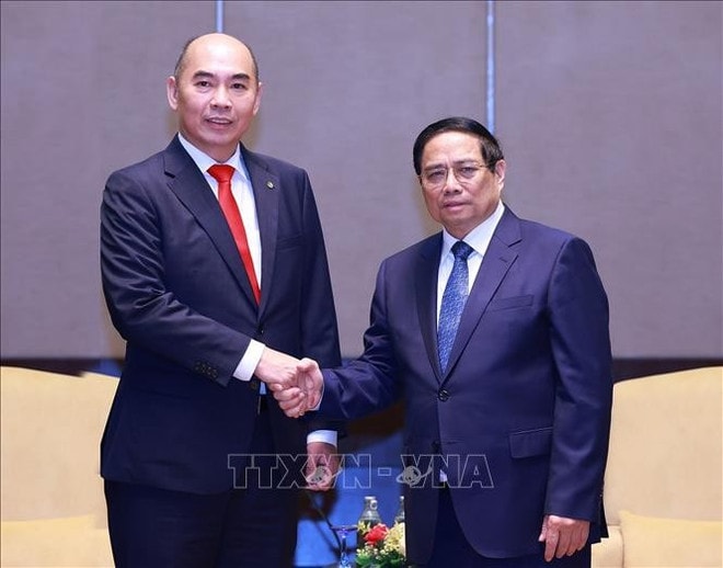 PM Pham Minh Chinh receives Datuk Ng Yih Pyng, President of the Associated Chinese Chambers of Commerce and Industry of Malaysia, in Kuala Lumpur on May 25 (Photo: VNA) china-malaysia-vietnam.jpg