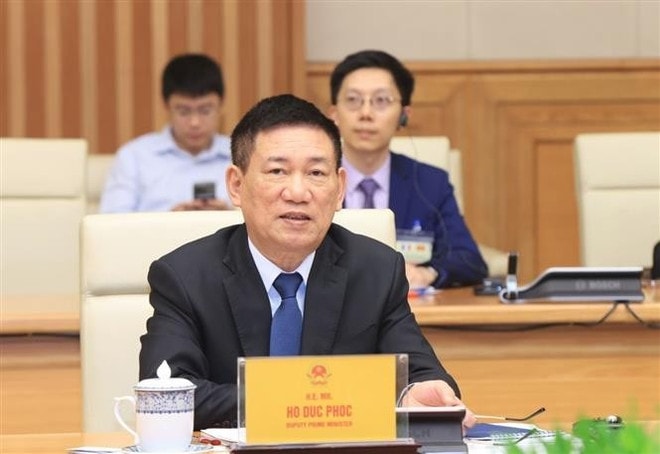 Deputy Prime Minister Ho Duc Phoc speaks at the meeting. (Photo: VNA) ho-duc-phoc-2.jpg
