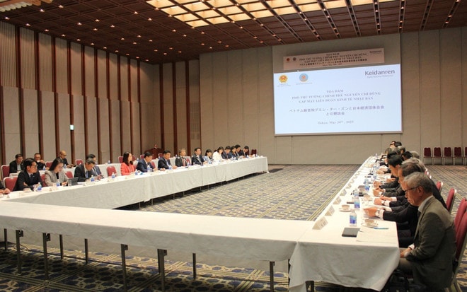 At a roundtable meeting with Keidanren. (Photo: VNA) hg.jpg